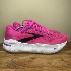 Brooks Ghost Max Pink Glo Womens Pink White Size 9 Running Shoes 1203951B628